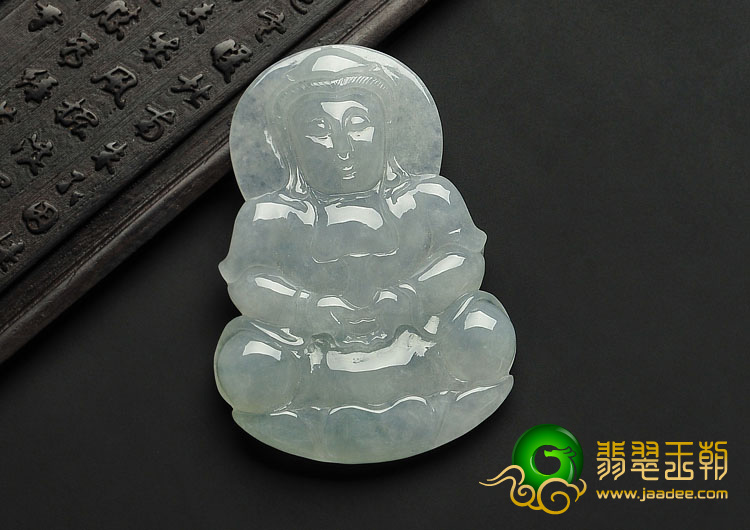 冰种缅甸翡翠A货观音挂件