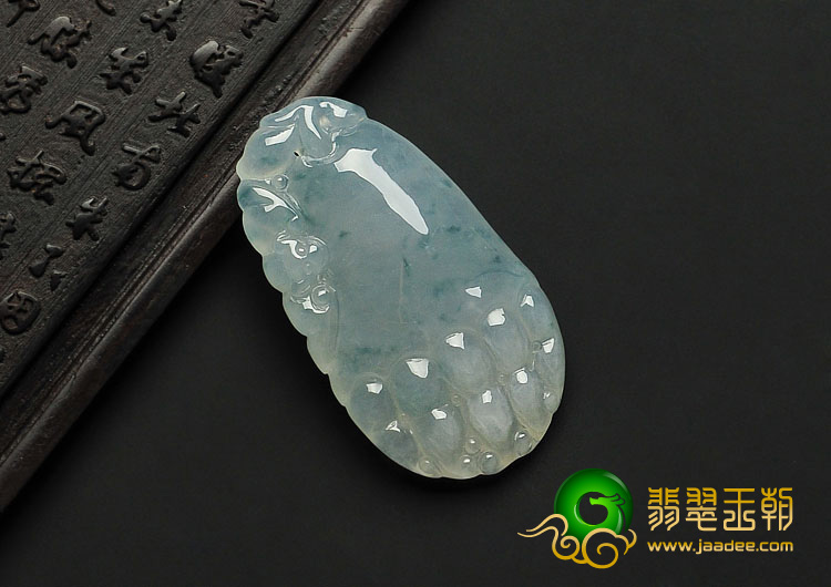 冰种飘花缅甸翡翠A货佛手挂件