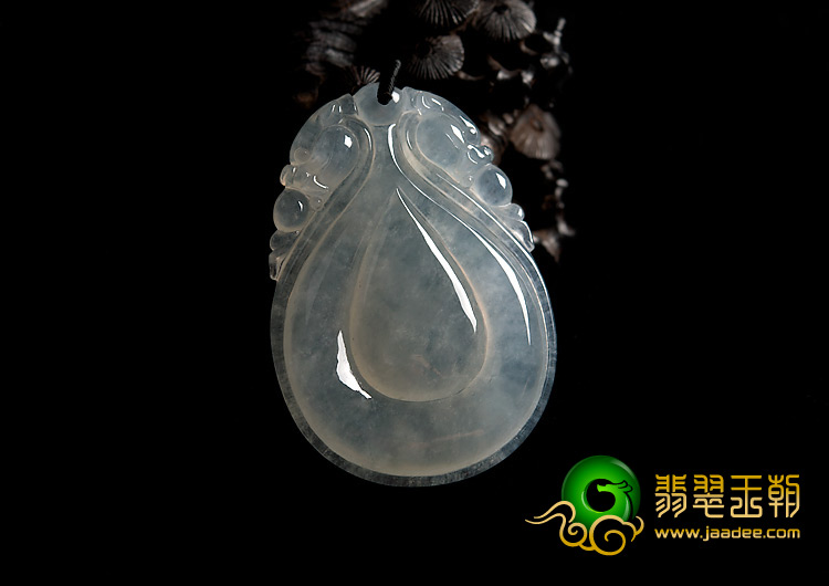 冰种晴水缅甸翡翠A货双龙如意挂件