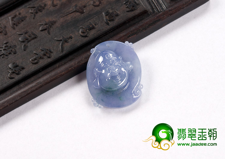 糯冰种紫罗兰略飘花缅甸翡翠A货玉佛挂件