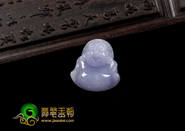 糯冰种紫罗兰缅甸翡翠A货玉佛挂件