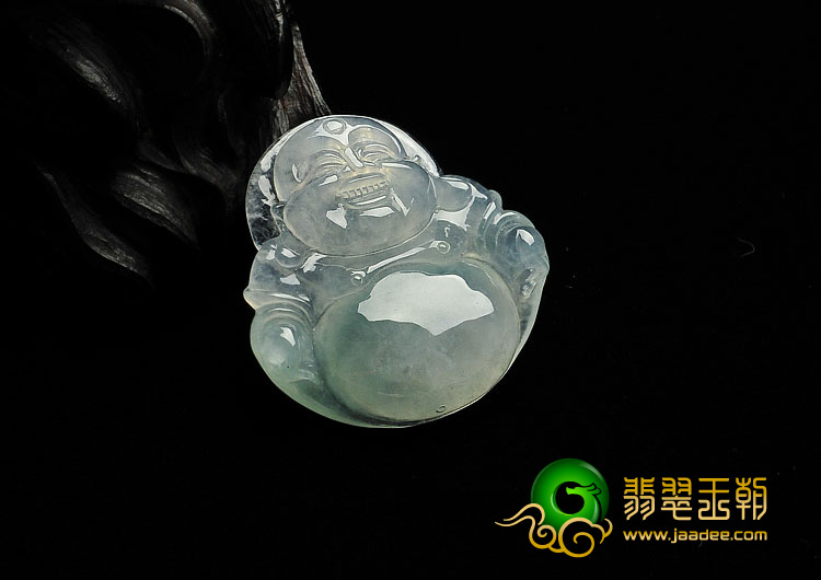 冰种淡晴水缅甸翡翠A货玉佛挂件