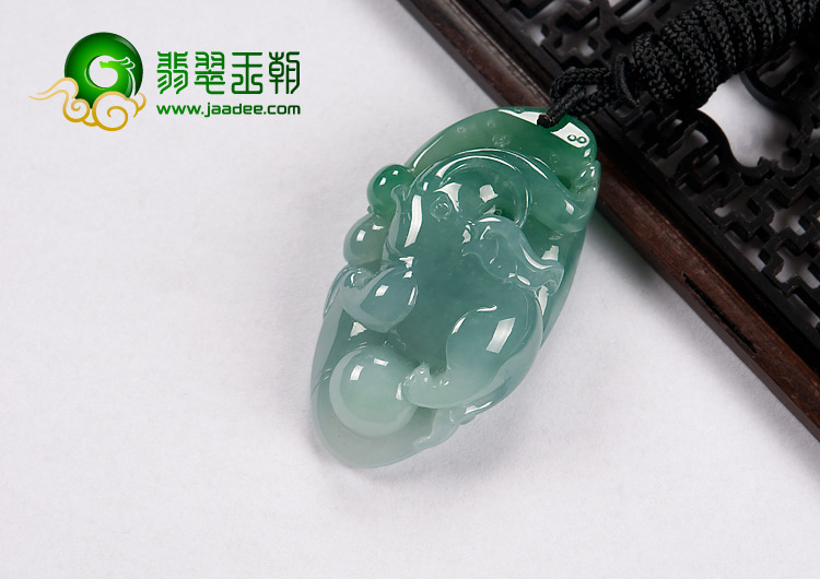 糯冰种晴水缅甸翡翠A货吉祥如意挂件