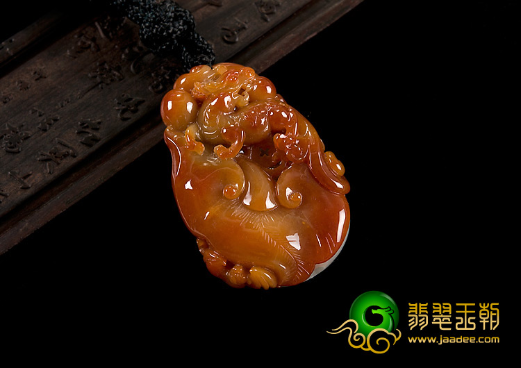 糯冰种红翡缅甸翡翠A货貔貅如意挂件