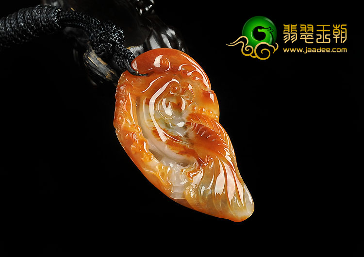 糯冰种红黄翡略飘花缅甸翡翠A货英明神武挂件
