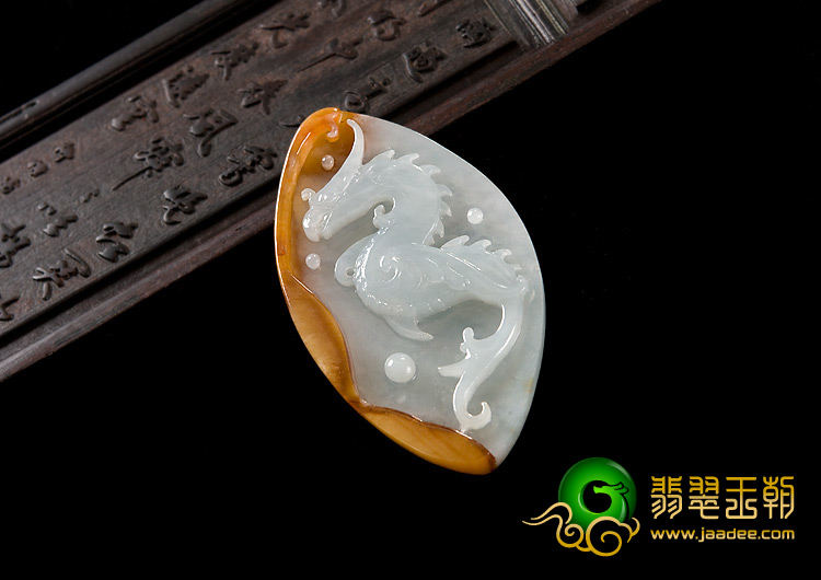 糯冰种褐黄翡缅甸翡翠A货凤舞九天挂件