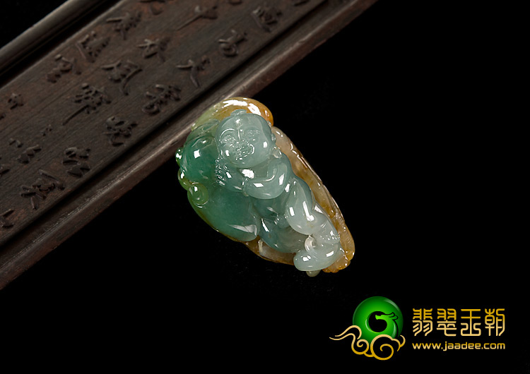 糯冰种晴水黄翡缅甸翡翠A货小天使挂件