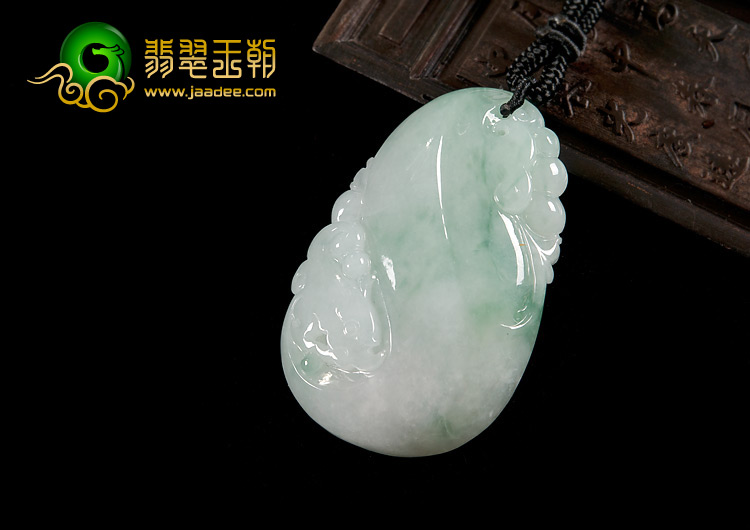 糯冰种飘花缅甸翡翠A货龙头如意挂件
