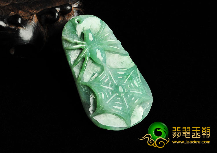 糯冰种晴水缅甸翡翠A货喜从天降挂件