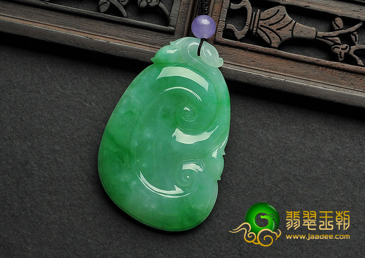 糯冰种飘翠缅甸翡翠A货如意挂件