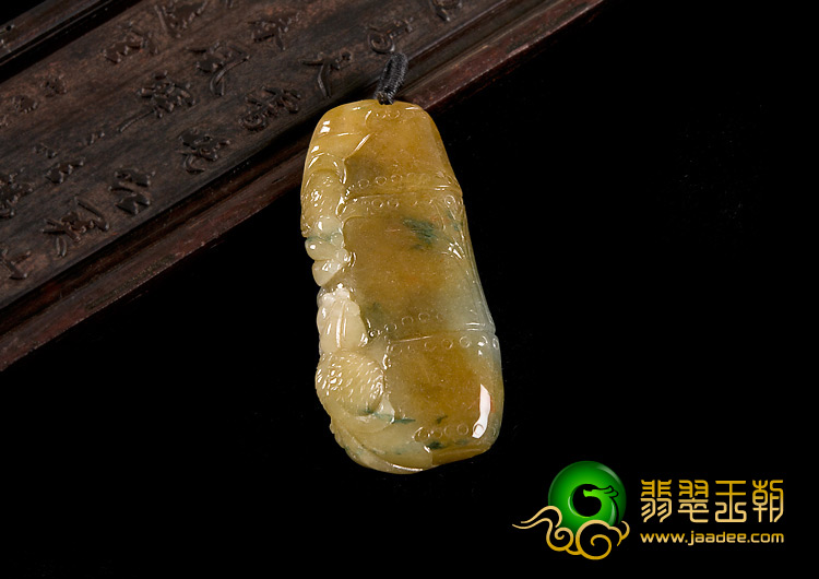 糯冰种褐黄翡飘花缅甸翡翠A货节节高挂件