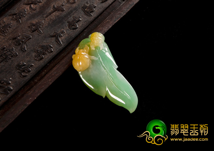 糯冰种黄加绿缅甸翡翠A货一夜暴富挂件