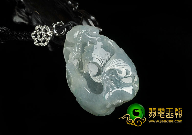糯冰种飘花缅甸翡翠A货蝴蝶梦挂件