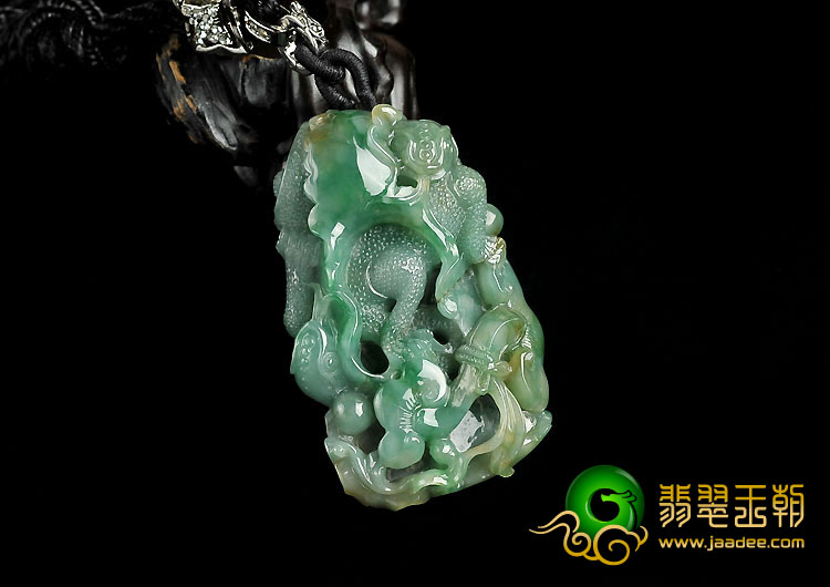 糯冰种黄加绿缅甸翡翠A货随机应变挂件