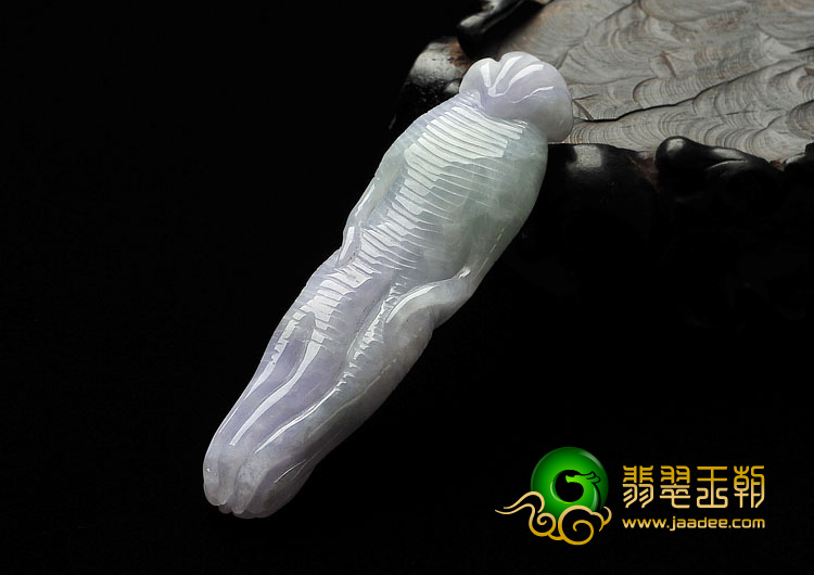 糯冰种淡紫罗兰缅甸翡翠A货人生如意挂件