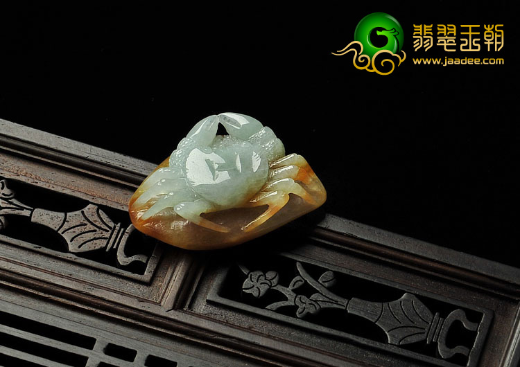 糯冰种褐黄翡缅甸翡翠A货富甲天下挂件