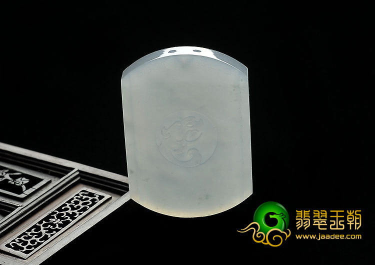 冰种淡晴水略飘花缅甸翡翠A货仿古凤挂件