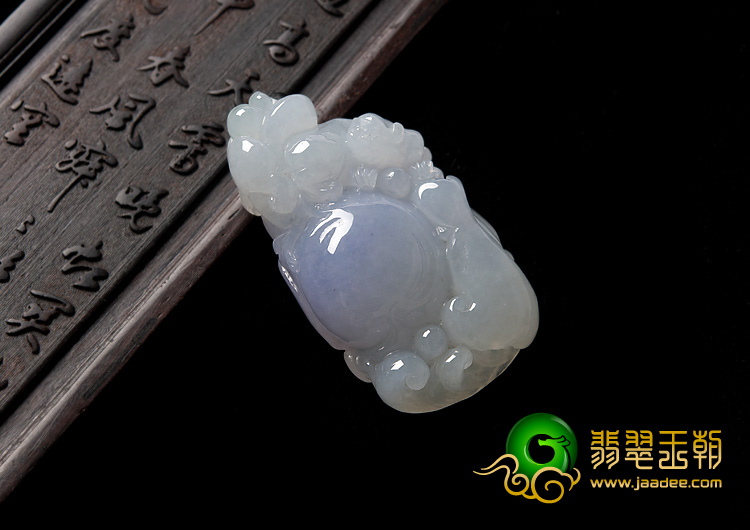 糯冰种紫罗兰缅甸翡翠A货貔貅如意挂件