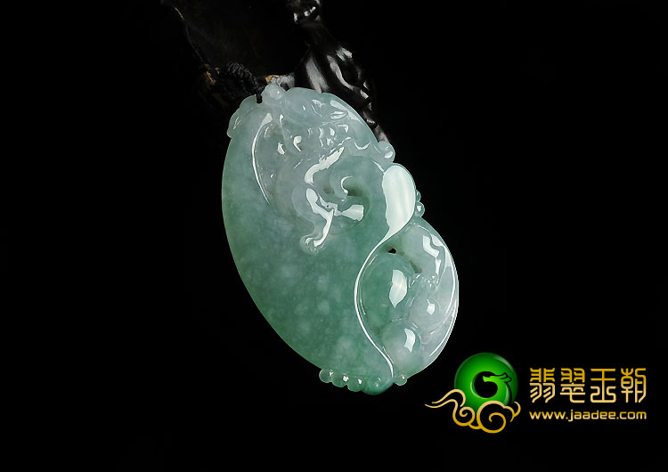 冰种晴水缅甸翡翠A货龙行如意挂件