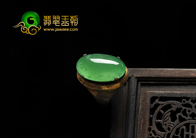 冰种黄秧绿缅甸翡翠A货戒面