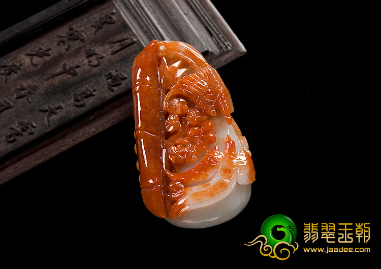 糯冰种红黄翡缅甸翡翠A货节节高挂件