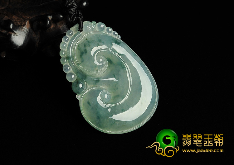 冰种飘花缅甸翡翠A货如意挂件