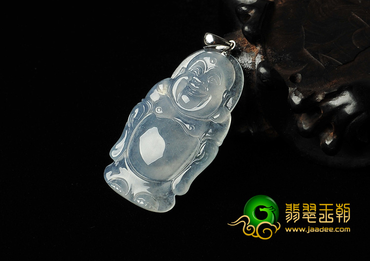 冰种晴水缅甸翡翠A货站佛挂件