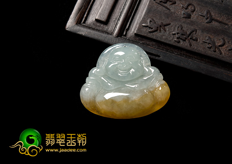 冰种黄翡缅甸翡翠A货玉佛挂件
