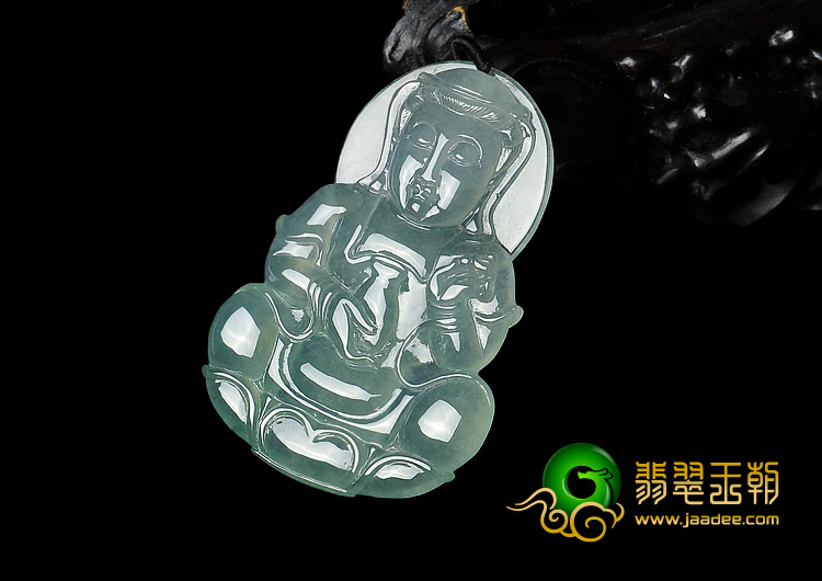 冰种晴水缅甸翡翠A货观音挂件