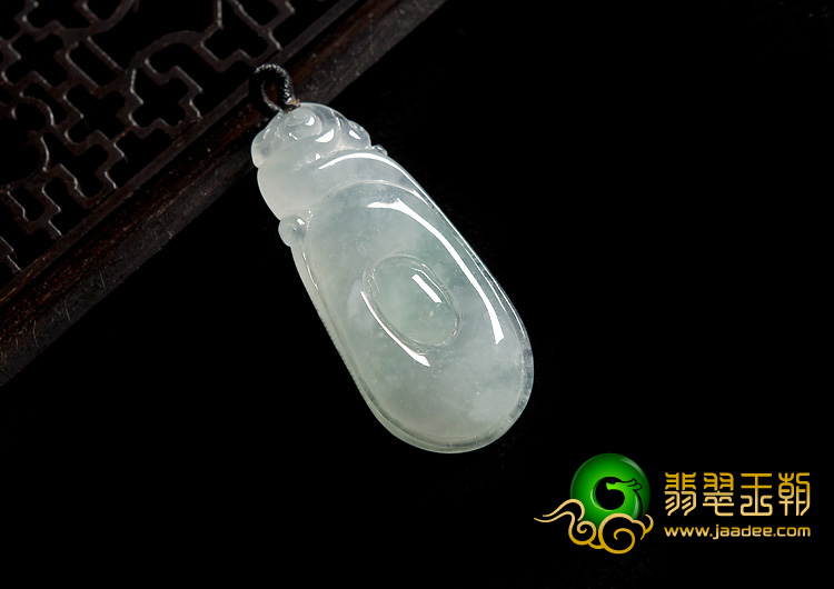 冰种晴水缅甸翡翠A货福在眼前挂件