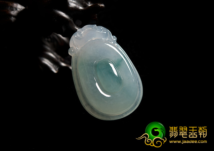 冰种飘花缅甸翡翠A货福在眼前挂件