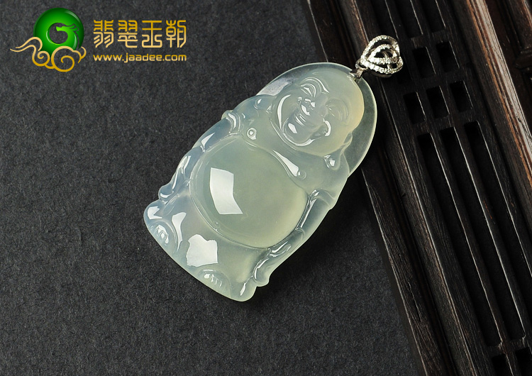 冰种晴水缅甸翡翠A货玉佛挂件