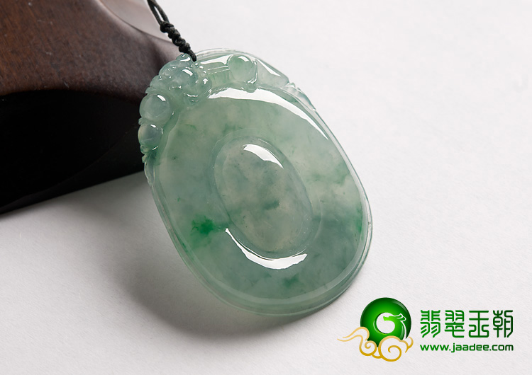 冰种飘翠缅甸翡翠A货福在眼前挂件
