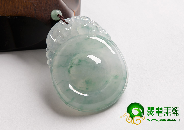 冰种飘花缅甸翡翠A货福在眼前挂件