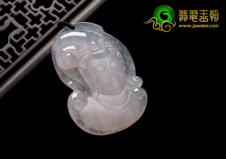 冰种缅甸翡翠A货观音头挂件