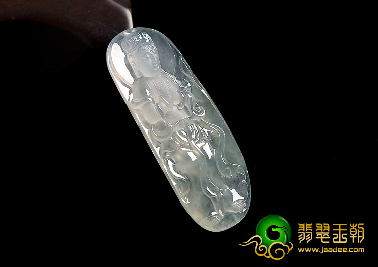 冰玻种缅甸翡翠A货观音挂件