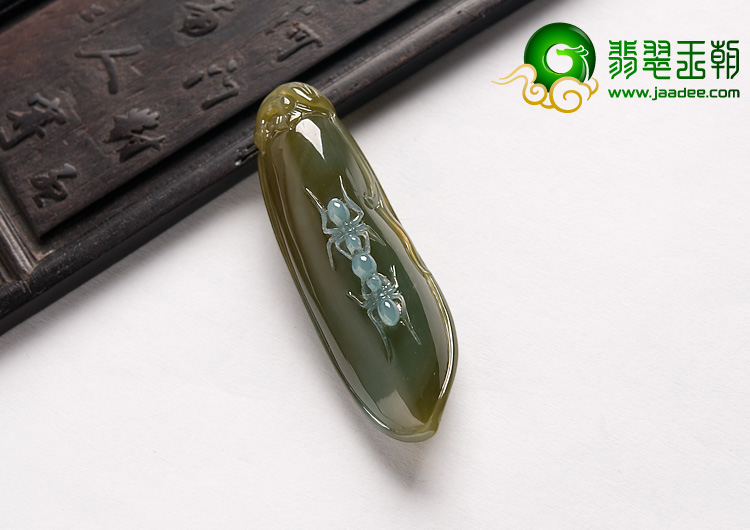 糯冰种褐翡缅甸翡翠A货齐心协力挂件