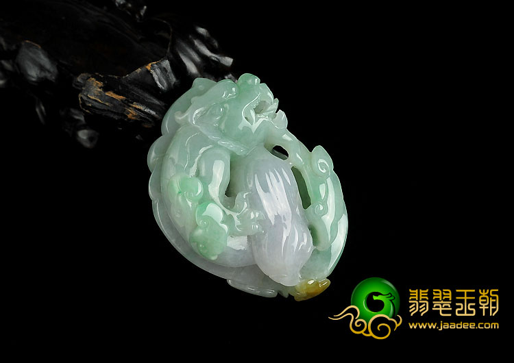 糯冰种三彩缅甸翡翠A货生意兴隆挂件