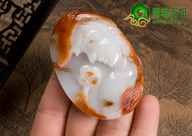 糯冰种红黄翡缅甸翡翠A货美少女挂件