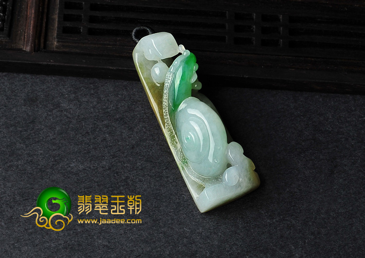 糯冰种飘翠缅甸翡翠A货安居乐业挂件
