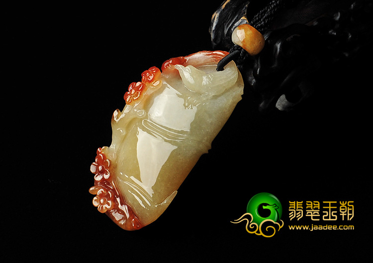 糯冰种红黄翡缅甸翡翠A货节节高挂件