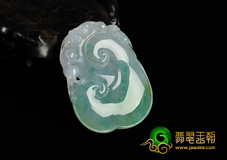 冰种飘翠缅甸翡翠A货福寿如意挂件