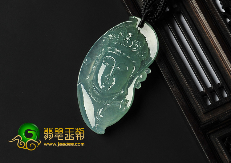 冰玻种晴水缅甸翡翠A货观音挂件
