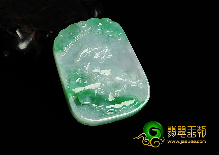 糯冰种飘翠缅甸翡翠A货事事如意挂件