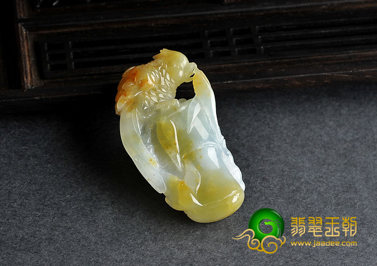 糯冰种黄翡缅甸翡翠A货节节高升挂件