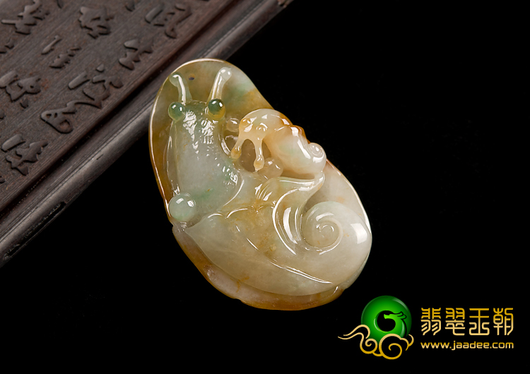 糯冰种黄加绿缅甸翡翠A货安居乐业挂件