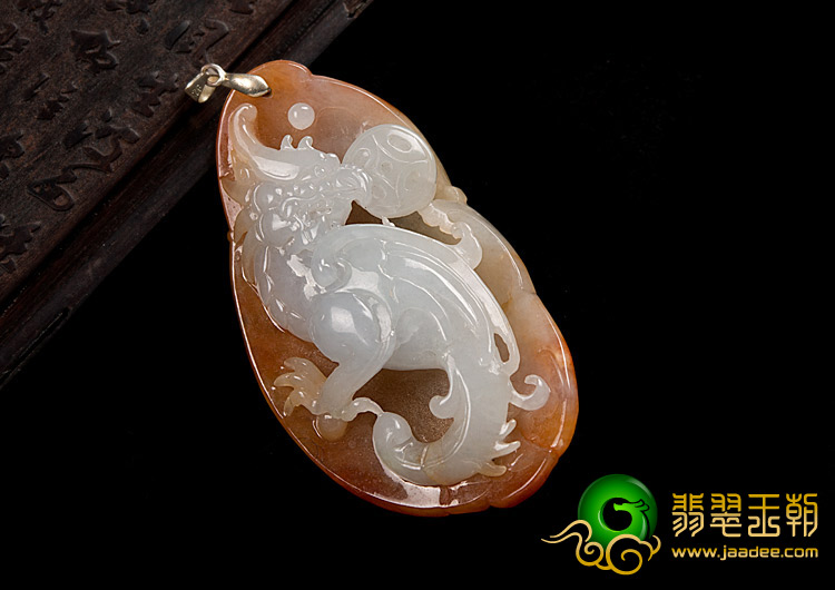 糯冰种红黄翡缅甸翡翠A货龙行如意挂件