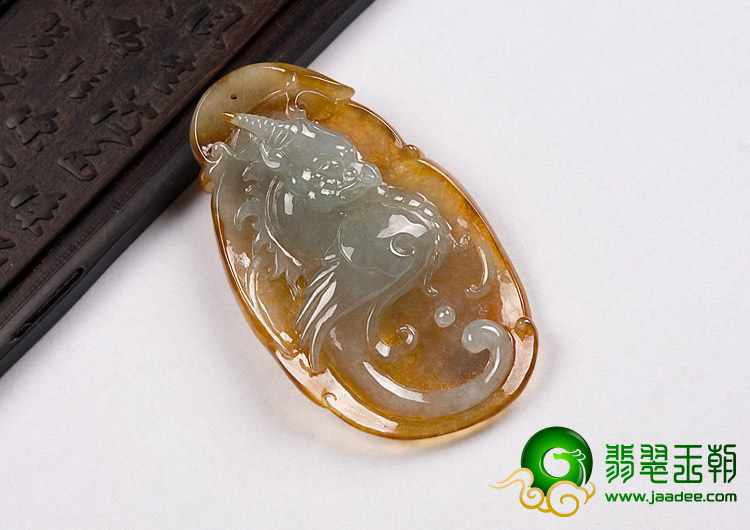 (超值推荐)冰种黄翡缅甸翡翠A货龙行如意挂件