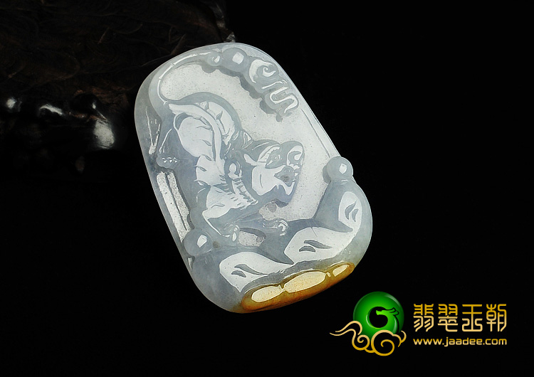 冰种黄翡晴水缅甸翡翠A货虎牌挂件
