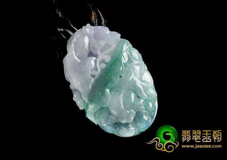 糯冰种春带彩缅甸翡翠A货金玉满堂手玩件